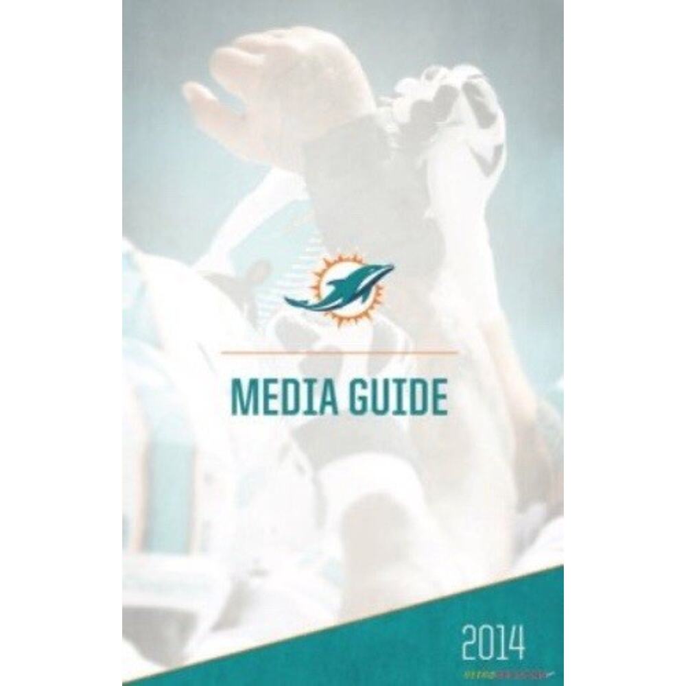 Miami Dolphins Media Guide 2014 Official Team Cover On 12x8in Metal Sign